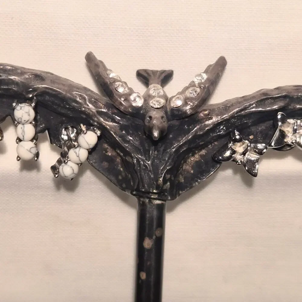 Vintage Sweet Romance‎ USA Pewter Bird Earring Holder Vanity Jewelry Stand Tree